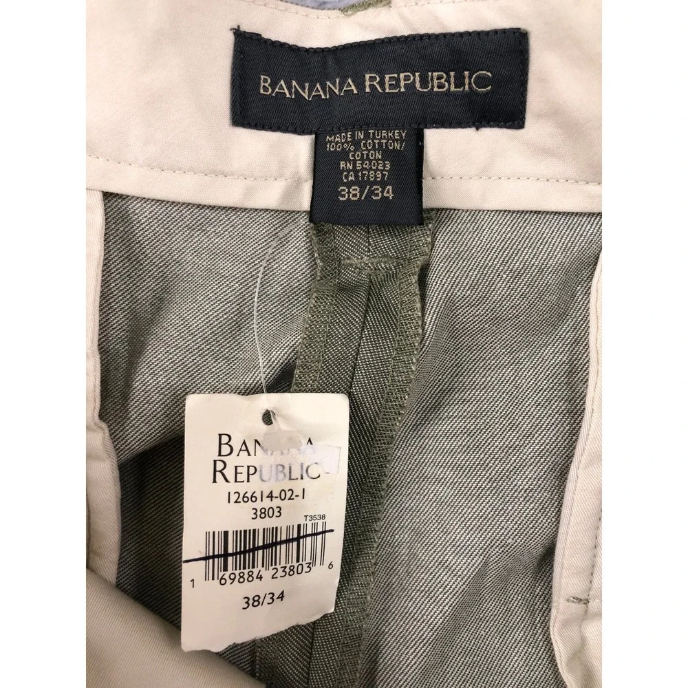 Banana Republic Pants Men 38x34 Green NWT Chino Straight Twill